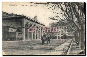 Old Postcard Marseille Train Departure