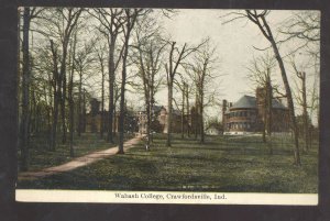 CRAWFORDSVILLE INDIANA WABASH COLLEGE CAMPUS VINTAGE POSTCARD 1910