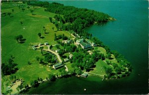 Vtg Rutland Vermont VT Lake Bomoseen Aerial View 1960s Chrome Postcard