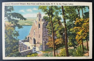 Vintage Postcard 1949 Garrett Memorial Chapel Blutt Point & Keuka NY