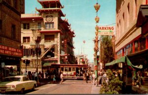 California San Francisco Chinatown Cable Car At California Street and Grant A...