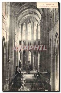 Old Postcard Limoges Interior of The Cathedral