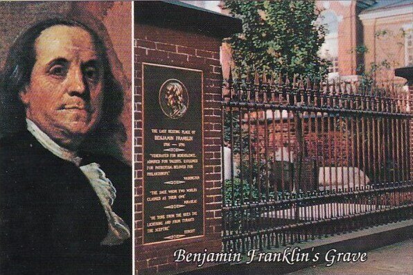 Pennsylvania Philadelphia Benjamin Franklins Grave Christ Church Burial Groun...