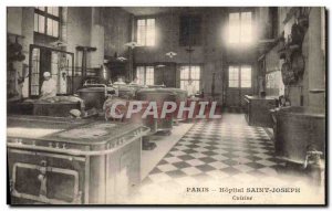 Old Postcard Cuisine Paris Saint Joseph Hospital