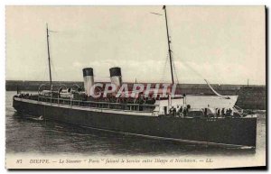 Old Postcard Dieppe Steamer Paris making the service between Newhaven and Die...