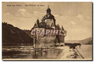 Old Postcard Gruss vom Rhein Die Pfalz bei Kaub