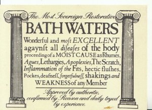 Health Postcard - The Most Sovereign Restorative - Bathwaters - Ref 18792A 