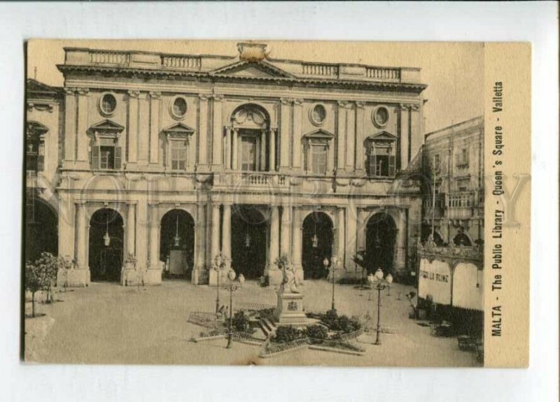 3147107 MALTA Valletta Public Library Vintage postcard