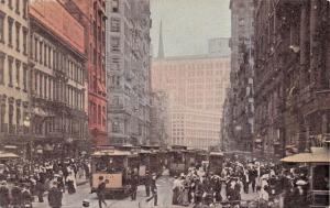 NEW YORK CITY~BROADWAY~THE MOST FAMOUS STREET IN THE UNITED STATES POSTCARD 1910