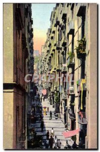 Italy Italia Napoli Old Postcard Gradoni di Chiaia