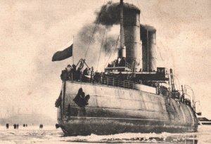 Imperial Russian Navy RARE Yermak Icebreaker  - c1900s Postcard