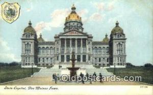 Des Moines, Iowa, IA State Capital USA Unused 