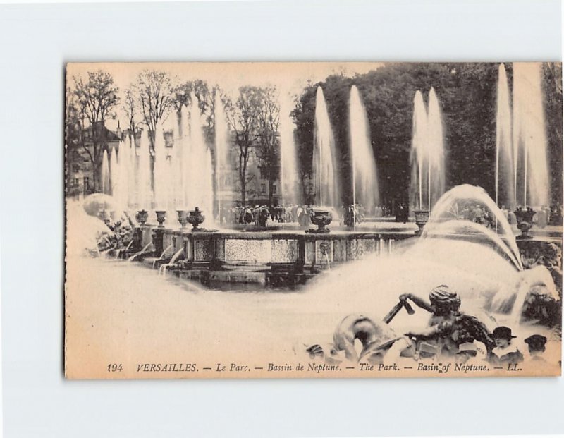 Postcard Basin of Neptune, The Park, Versailles, France