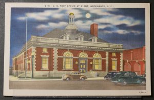 Greenwood, SC - U.S. Post Office at Night