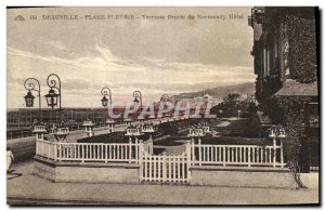 Old Postcard Normandy Hotel Deauville Beach Fleurie Flowered terrace of Norma...