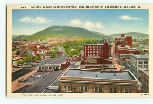 Vintage Postcard R-69 Aerial Businesses Mill Mountain Roanoke  Virginia # 1781