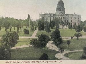 Postcard Early View of State Capitol and Grounds in Sacramento, CA..    T2