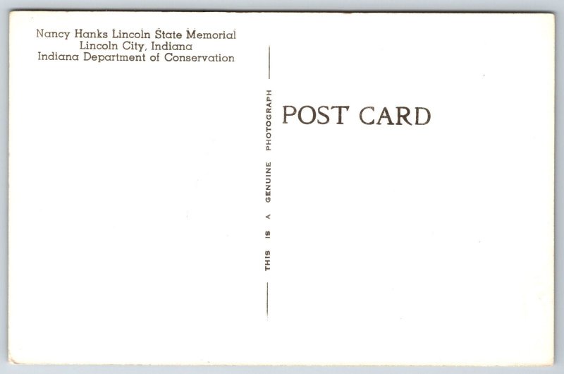 RPPC~Lincoln City Indiana~The Nancy Hanks Memorial Court~Real Photo Postcard