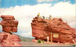 Balanced Rock Steamboat Rock Roadway Western Entrance Garden Gods Unp Postcard 