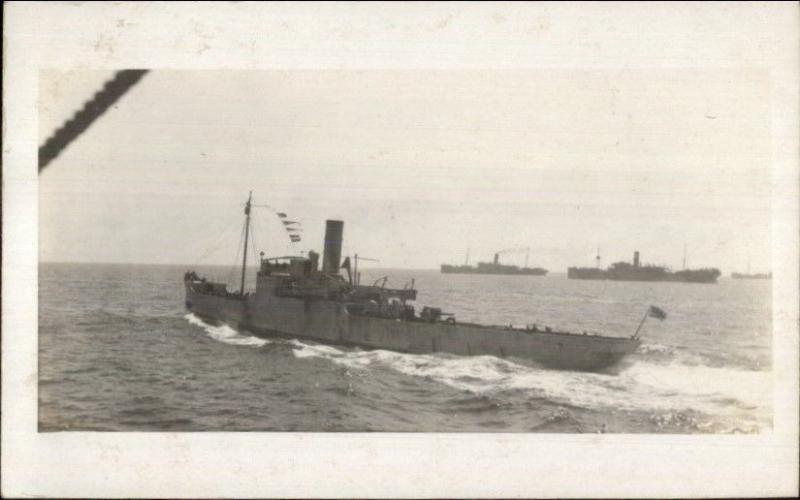 WWI British Decoy Ships (Written On Back) 1918 Real Photo Postcard