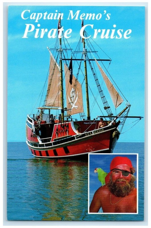 c1950's Captain Memo's Pirate Ship Cruise Clearwater Beach Florida FL Postcard