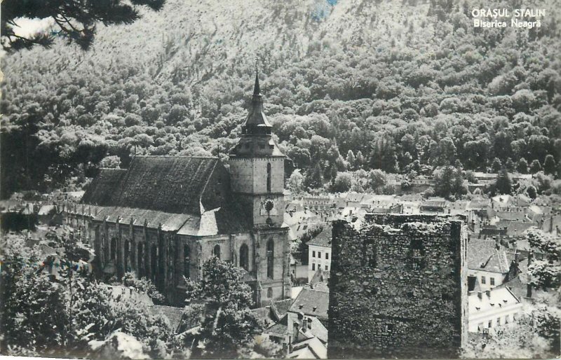 Romania Postcard Stalin City/Brasov Black Church historical monument