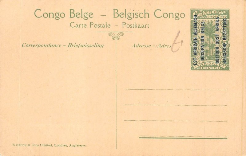 German East Africa Belgian Occ Congo Malagarassi postcard B984