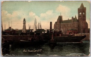 Pier Head Cardiff Wales Museum Ocean View Overlooking The Building Postcard