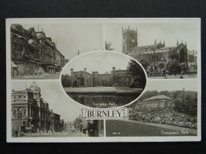 Lancashire Gt Manchester BURNLEY 5 Image Multiview c1960s RP Postcard