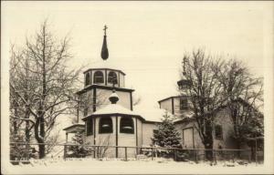 Kodiak AK Russian Church Real Photo Postcard