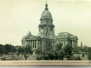 Vintage Postcard 1900's State House Springfield IL Illinois