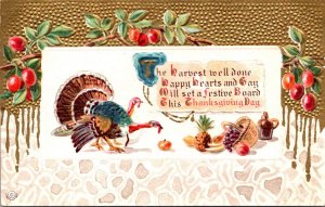 Thanksgiving Greetings With Turkey 1910