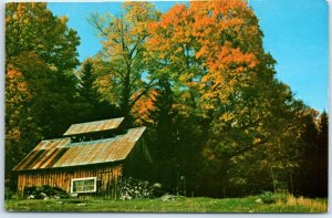 Postcard - An old New England sugarhouse, New England