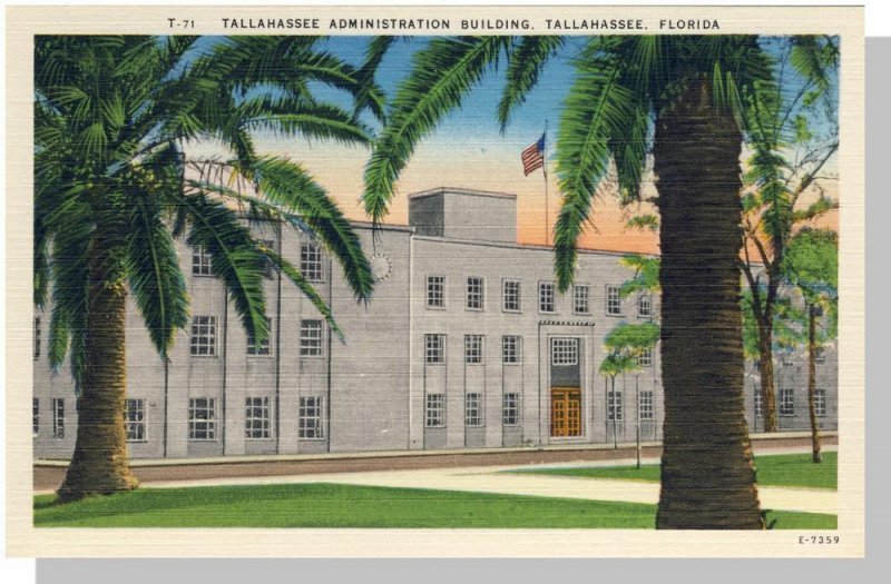 Tallahassee, Florida/FL Postcard, Administration, Near Mint!