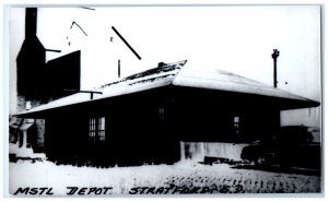c1960 MSTL Depot Stratford South Dakota Train Depot Station RPPC Photo Postcard