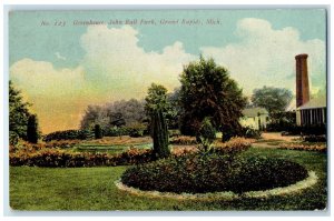 1912 View Of Greenhouse John Ball Park Grand Rapids Michigan MI Antique Postcard
