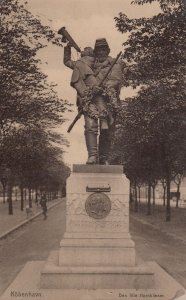 Denmark Copenhagen Hornblower Statue Boy Bugle Real Photo Old Postcard