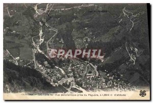 Old Postcard Cauterets taking panoramic view of Peguere