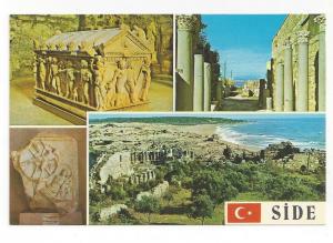 Turkey Side Multiview Classical Greek Ruins Museum Postcard