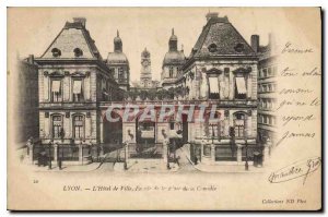 Old Postcard Lyon City Hall Facade of the Place de la Comedie