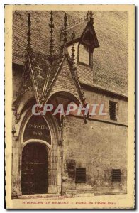 Old Postcard Beaune Hospices portal of the hotel Dieu