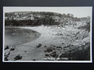 Cornwall LOOE Beach & Village View c1950's Postcard