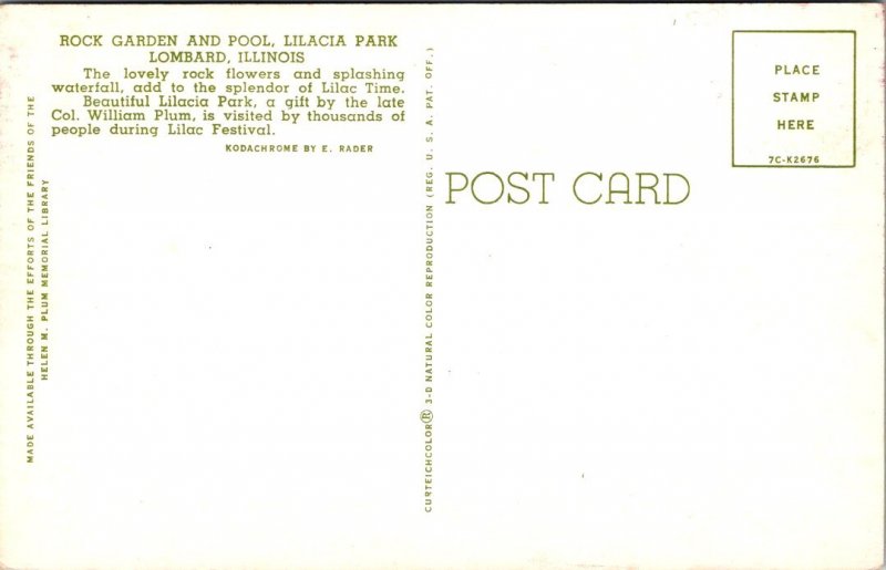 Illinois, Lombard - Lilacia Park - Rock Garden & Pool - [IL-231]