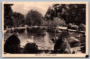 Postcard Floriana Malta c1910s St. Antonio’s Garden San Anton Palace