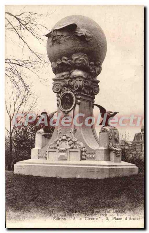 Old Postcard Cambrai monument Blriot