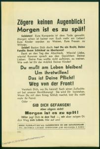 Russian WWII Daddy Is Dead Anti-Nazi Propaganda Leaflet for German Soldier 48719