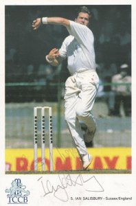 Ian Salisbury Sussex Classic Club Cricket Hand Signed Photo Postcard