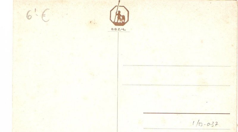 Tree Horses Old vintage German artist drawn postcard