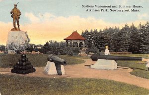 Soldiers Monument & Summer House Atkinson Park - Newburyport, Massachusetts MA  