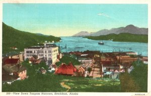 Vintage Postcard View Down Tongass Narrows Ketchikan Alaska C. P. Johnston Pub.